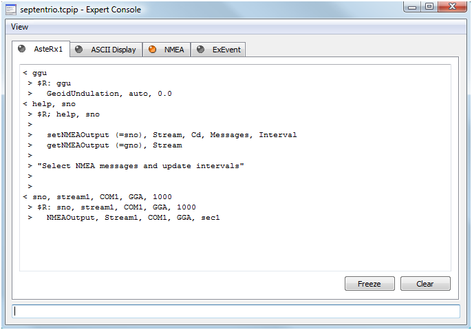 RxTools ASCII文本命令配置GNSS接收机示例
